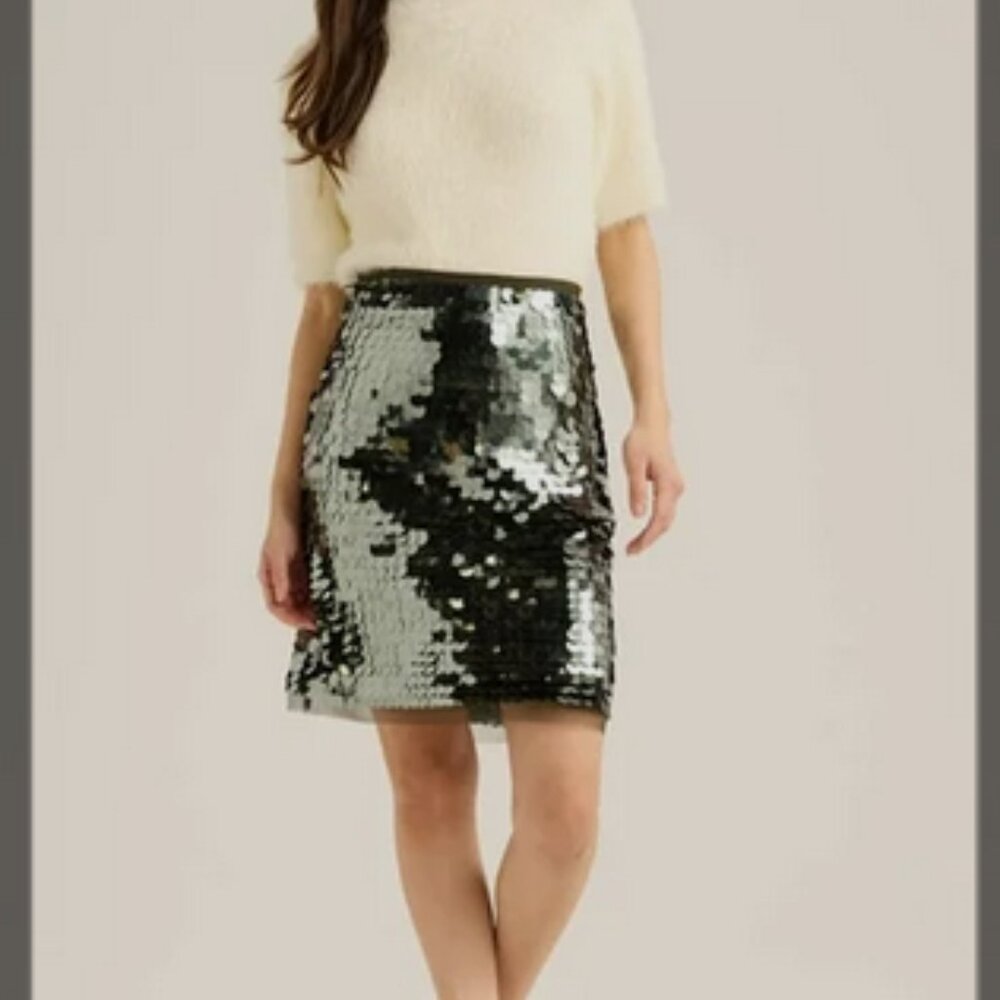 Scoop Women's & Women's Plus Paillette Sequin Mini Skirt, Size 2x Size 20w-22w